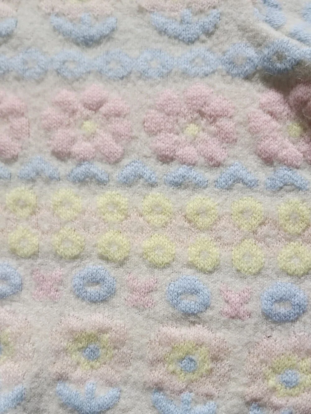 Copper Key Pastel Floral Fair Isle Knit Crewneck Sweater